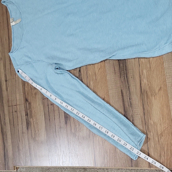 J. JILL PURE JILL Aqua Blue Scoop Neck Cotton Linen Blend Lightweight Sweater - Picture 11 of 11